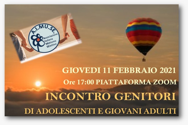 Importante incontro per genitori di adolescenti e giovani adulti