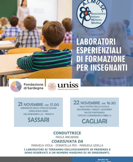 21 – 22 novembre 2022 – Laboratori esperienziali di formazione – Sassari, Pirri (CA)