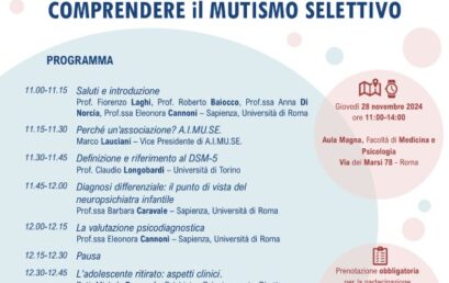 Sapienza Università di Roma – Seminario sul mutismo selettivo